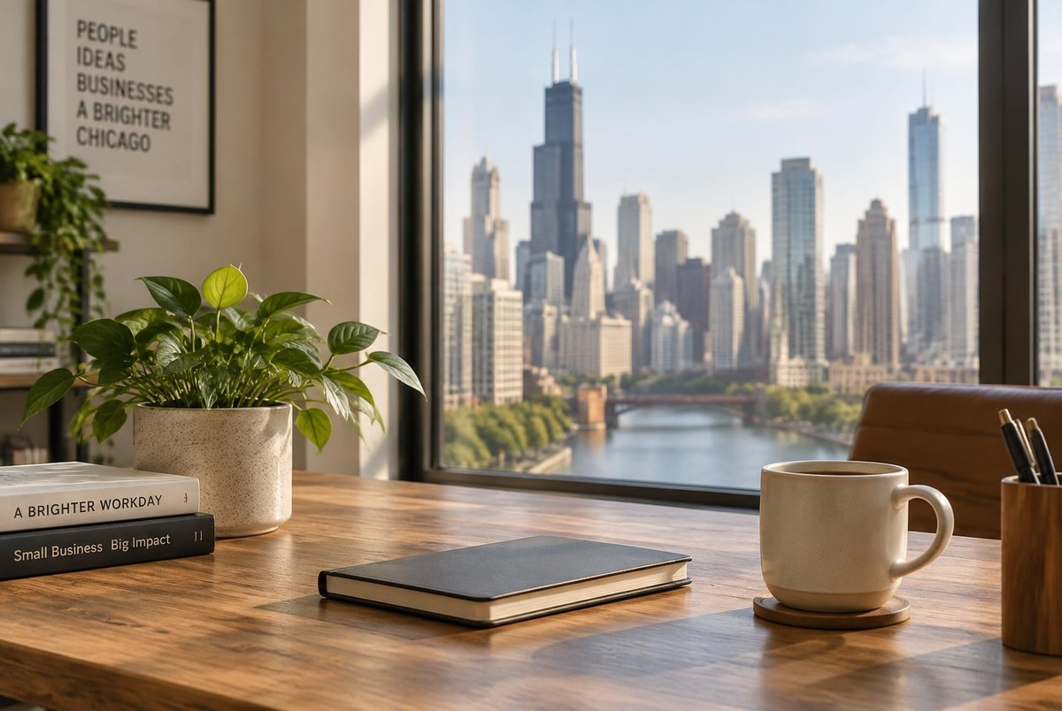 Chicago skyline office workspace from the BBComputing website