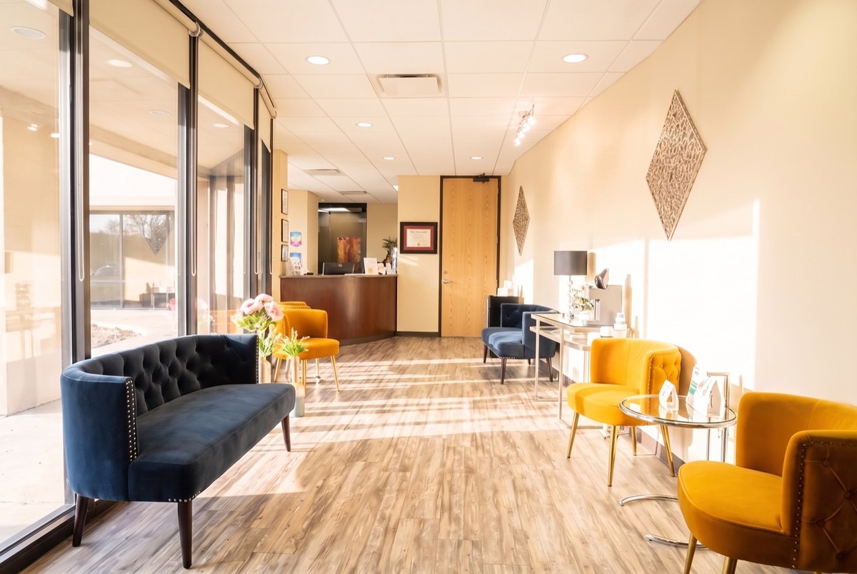 Reception and waiting area at Bellaire Dental Group in Houston