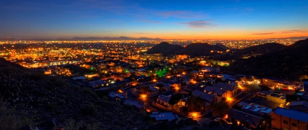 Phoenix at dusk, from the website of Cohen, Stephens & Associates, an independent CPA firm on North 16th Street