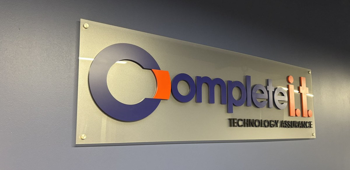 Complete IT office sign at its Austin managed IT offices