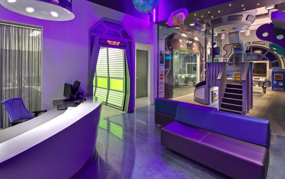 Reception and play area at Desert Ridge Pediatric Dentistry, a children's dentist in Phoenix