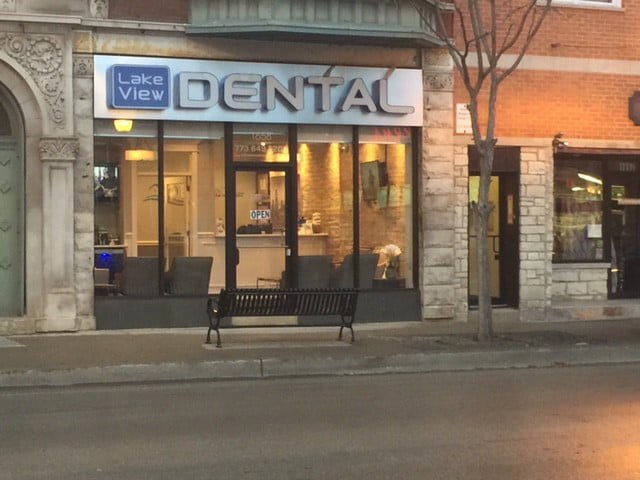 Lakeview Dental storefront on Belmont Avenue in Chicago