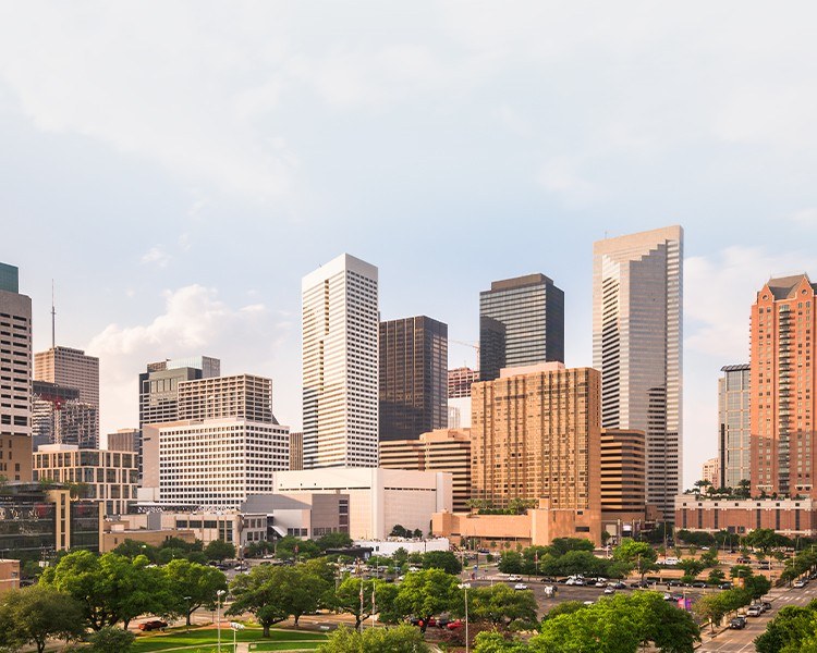 Houston skyline from the McCulloch & Miller, PLLC website