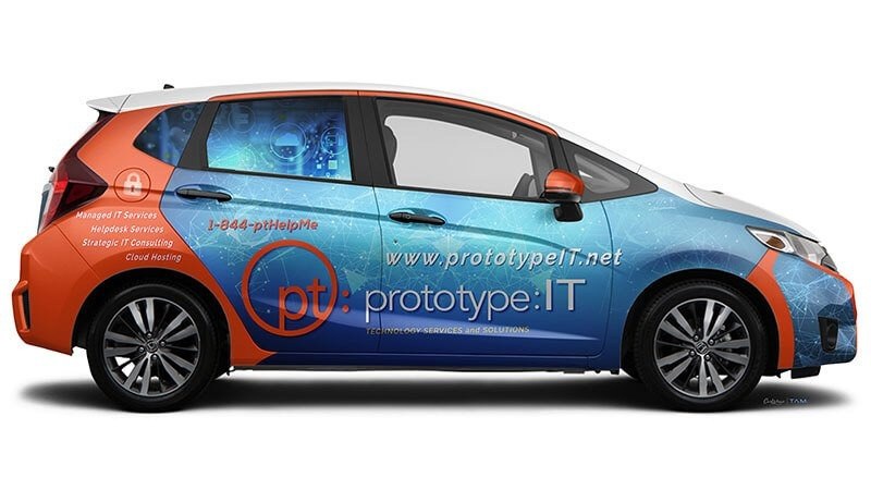 Prototype IT branded service car, Dallas managed IT provider