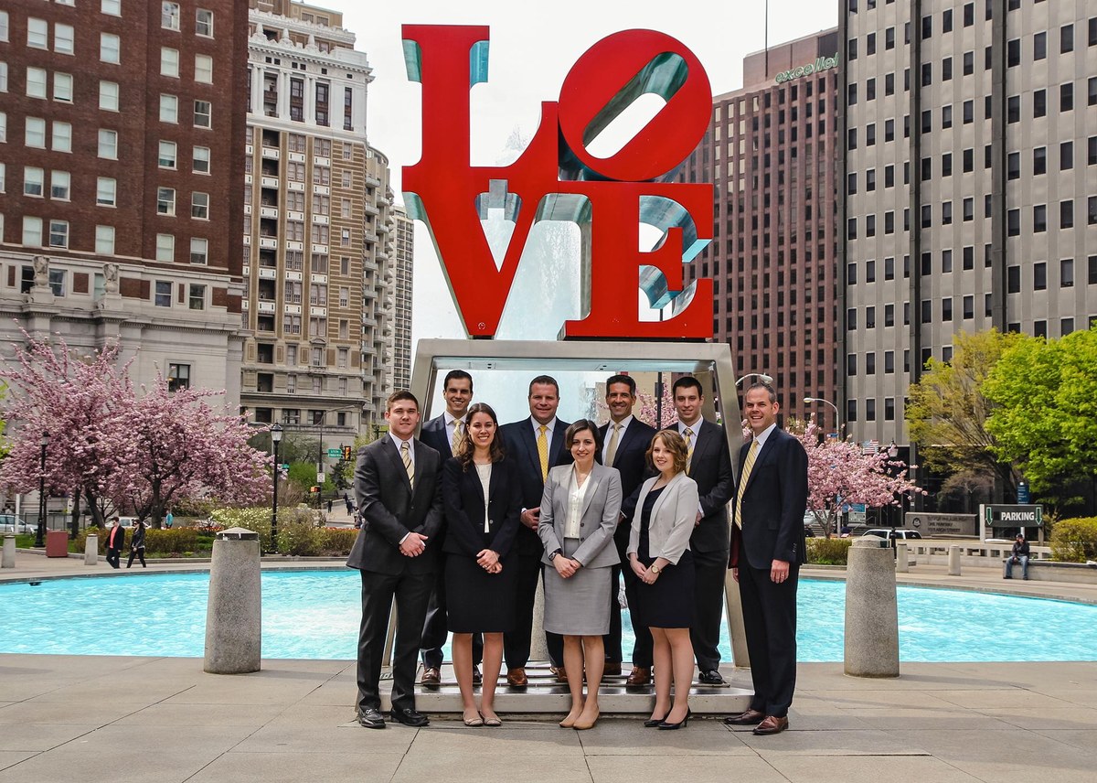 Quinn Law Group attorneys and staff at the LOVE sculpture in Philadelphia
