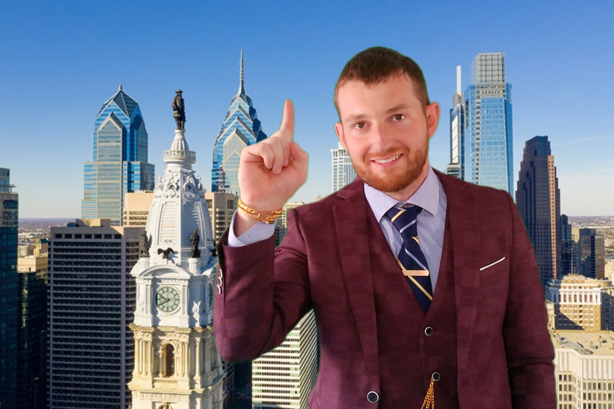 Kevin Cope, CPA, of Tax Guy Kev in front of the Philadelphia skyline