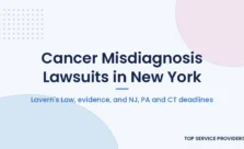 Cancer misdiagnosis lawsuit guide for New York patients, with Lavern's Law and NJ, PA and CT deadlines